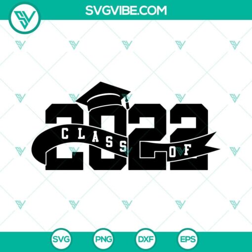 Class of 2022 SVG files for graduation season. Senior 2022 Class design with graduation cap and diploma. Celebratory 2022 SVG images.