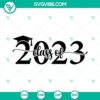 Class of 2023 SVG file with graduation cap design, perfect for Graduation 2023 projects. Download it now for graduation-themed crafts.