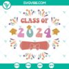 Class of 2024 SVG file featuring retro senior design, graduation images, ideal for back to school projects. Download now!