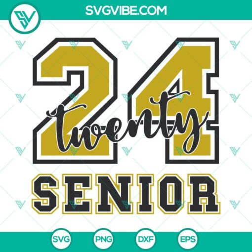 Class of 2024 senior SVG images for download, featuring 2024 graduation theme designs in SVG, PNG, and DXF file formats.
