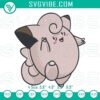 Clefairy Pokémon embroidery design in pink, featuring a cute fairy Pokémon stitch pattern.