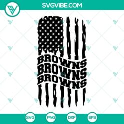 Cleveland Browns American flag SVG, PNG, DXF football images for die-hard fans, digital download.