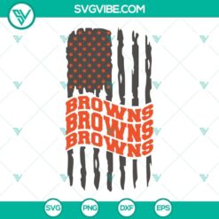 Cleveland Browns American Flag SVG Image, Browns Football SVG Images PNG DXF 2