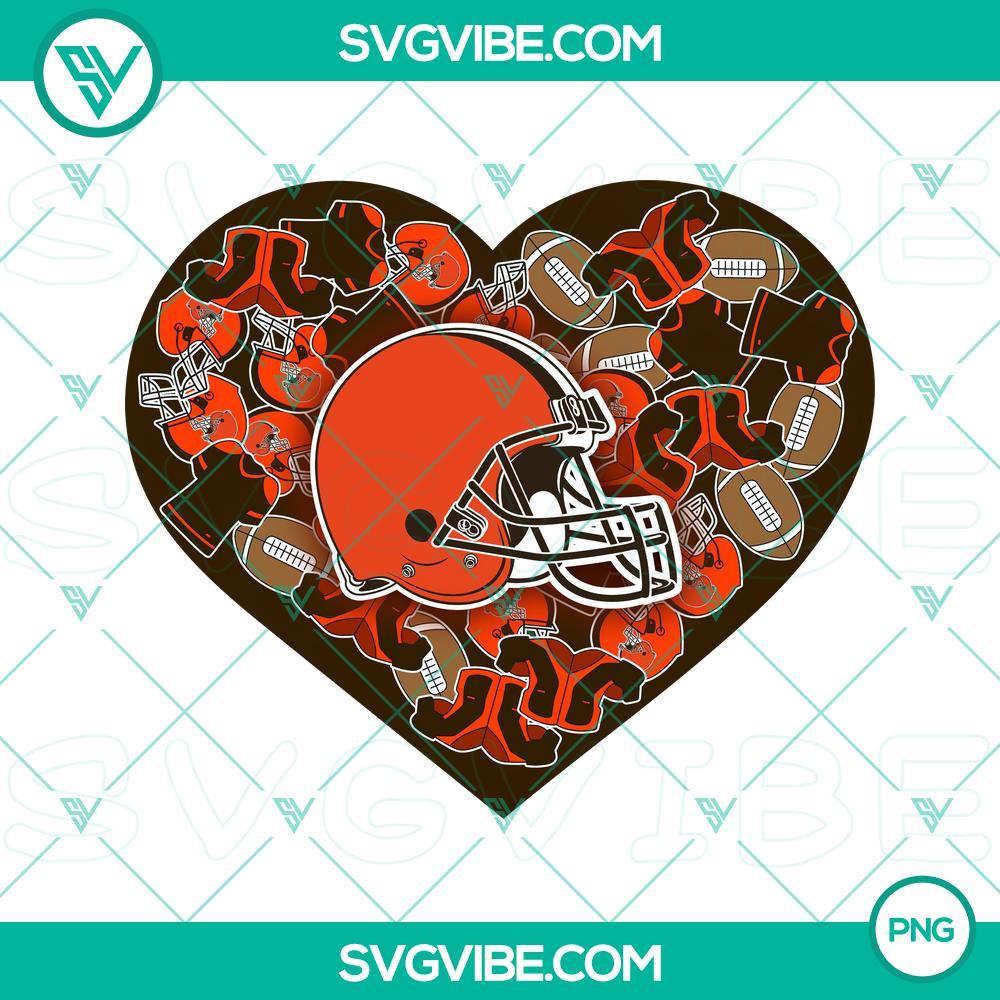 Cleveland Browns Heart Valentine PNG File File Designs Cleveland Browns Valentine heart PNG file design, perfect for NFL football fans.