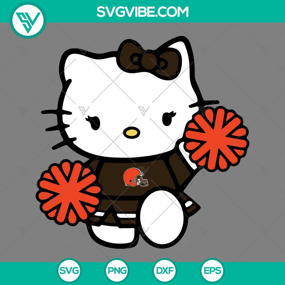 Cleveland Browns Hello Kitty Cheerleader SVG PNG DXF EPS Cut Files Cleveland Browns Hello Kitty Cheerleader Cut Files for SVG PNG DXF EPS, perfect for crafting and sports fans.