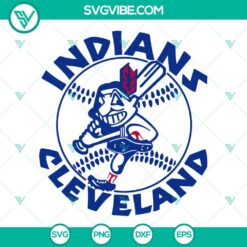 Cleveland Indians baseball team logo SVG and PNG cut files for crafting and printing. EPS and DXF formats included.