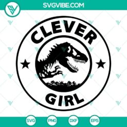 Clever Girl Raptor Dinosaur SVG files inspired by Jurassic Park's famous catchphrase "Clever Girl". Perfect for dinosaur enthusiasts and fans.