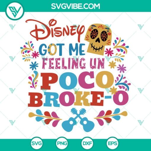 Colorful Coco movie SVG images featuring Un Poco Loco SVG files with Disney theme, perfect for crafting projects.