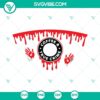 Coffee and True Crime themed Starbucks SVG images with blood drip design in red, featuring a bloody hand.