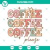 Coffee Please SVG design for Cricut and Silhouette machines, featuring coffee-related elements in PNG, SVG, DXF, and EPS formats.