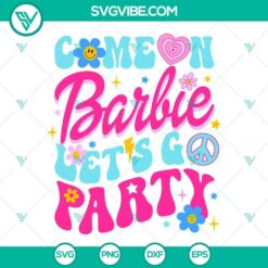Barbie Girl song themed SVG files with retro design, perfect for parties.