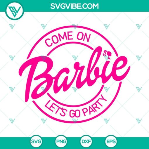 Barbie SVG images bundle with party theme and couple design, perfect for crafts and projects.