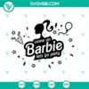 Barbie SVG featuring a retro party theme with a pink doll, perfect for crafts and decorations.