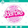 Barbie themed cut files for party decorations in SVG, PNG, DXF, and EPS formats. Perfect for craft projects.