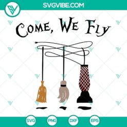 Halloween flying witch broom SVG design for download.