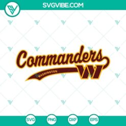 Washington Commanders themed SVG files with SVG, PNG, DXF, EPS formats for Cricut, featuring team logo and graphics.
