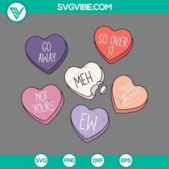 Valentine's Day Conversation Hearts SVG design for download, ideal for crafting and Valentine's projects.