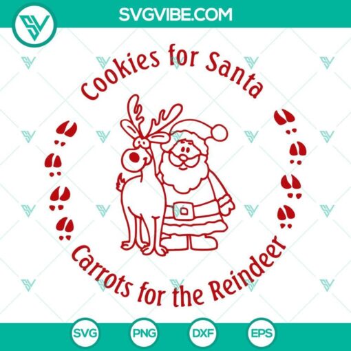 Santa cookie SVG design with cookies for Santa and carrots for reindeer, perfect for Christmas crafting projects.