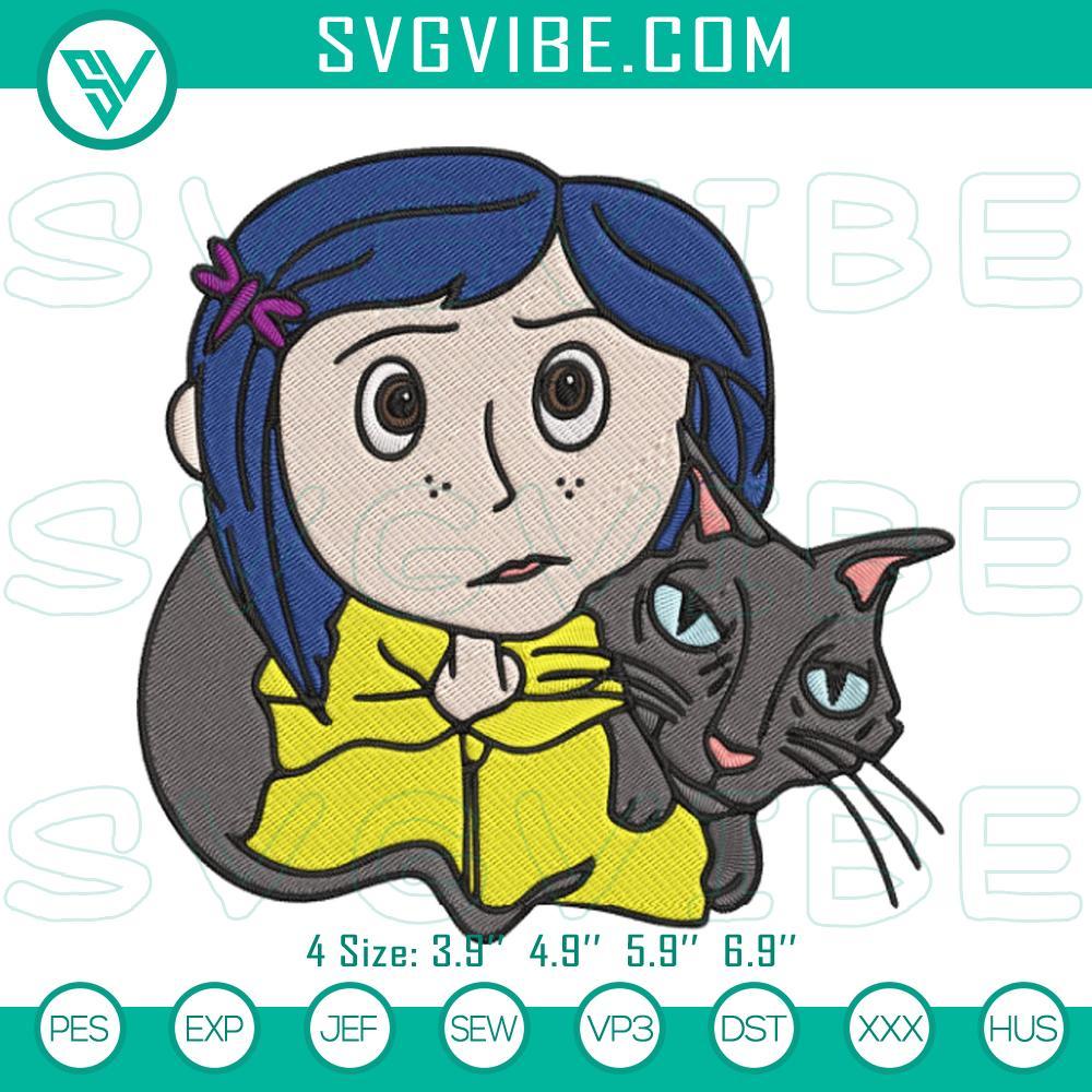Coraline Machine Embroidery Design Digital Download Coraline machine embroidery designs for Halloween movie digital pattern download. Unique spooky-themed stitching for crafts.