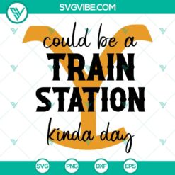 Yellowstone Dutton SVG files featuring a train station design. Perfect for crafting projects.