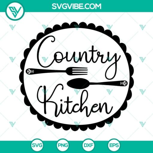 Country kitchen themed SVG, PNG, DXF, and EPS cut files for Cricut and Silhouette machines. Ideal for farmhouse style crafting projects.