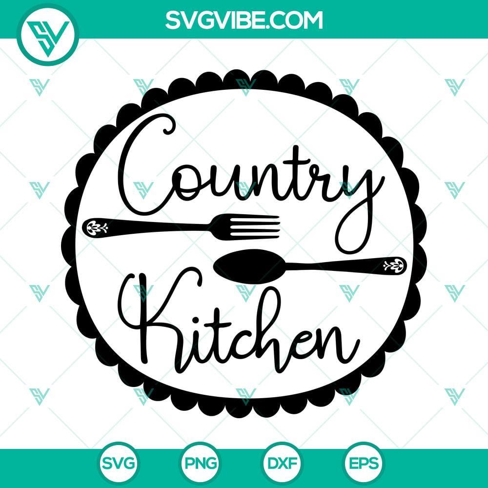 Country Kitchen SVG Images PNG DXF EPS Cut Files For Cricut Silhouette Country kitchen themed SVG, PNG, DXF, and EPS cut files for Cricut and Silhouette machines. Ideal for farmhouse style crafting projects.