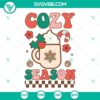 Cozy Season Christmas SVG with Candy Cane design in PNG DXF EPS formats for holiday crafting.
