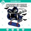 Creep It Real Skeleton Skater and Ghost Halloween SVG downloads, perfect for spooky Halloween designs.