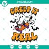 Creep It Real SVG Bundle featuring Ghost Skateboard & Halloween Boy designs for download. Great for Halloween crafts and projects.