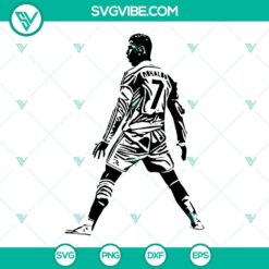 Cristiano Ronaldo SVG and PNG download for CR7 design, digital cut file.