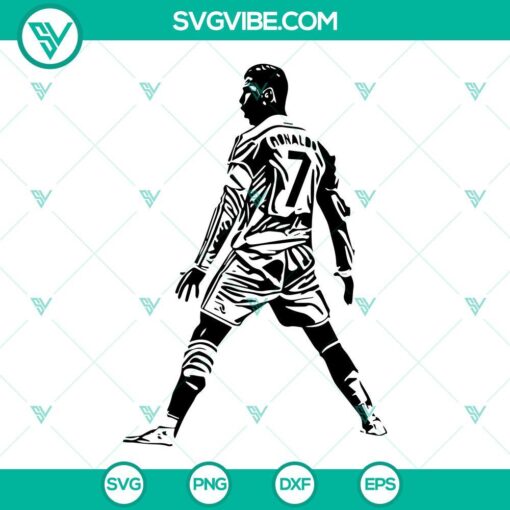 Cristiano Ronaldo SVG and PNG download for CR7 design, digital cut file.