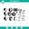 Cruella and 101 Dalmatians themed SVG and PNG image files for crafting projects, featuring Cruella De Vil and Dalmatian designs.
