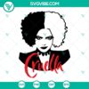 Cruella De Vil Disney character SVG file with PNG DXF EPS formats, villain art for digital crafting projects.