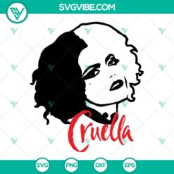 Cruella De Vil Disney SVG file with stylish and elegant design, perfect for crafting projects and Disney-themed creations.