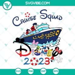 Cruise Squad SVG Download with Disney 2023 theme, Friends Cruise Trip SVG Files. Ideal for group vacation shirts and crafts.