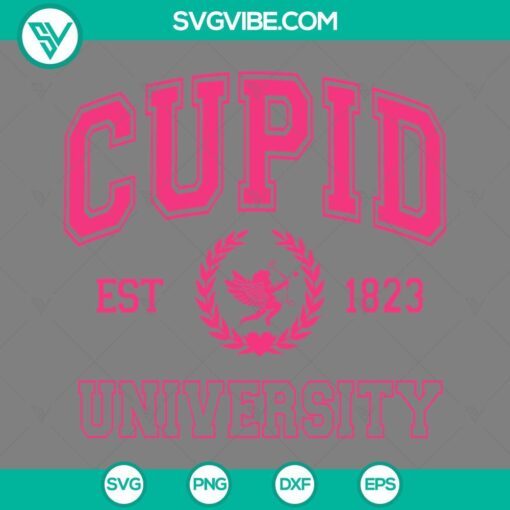 Cupid Est 1823 University SVG files for Valentine's Day. Download Cupid SVG designs for crafts.