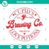 Cupids Brewing Co SVG design with Cupid Valentines Day and Love Potions SVG files for romantic Valentine's Day crafts and projects.