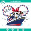 Custom Disney characters cruise trip SVG featuring Mouse, Minnie, and friends for download.