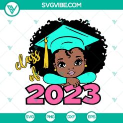 Cute Afro Girl Class Of 2023 SVG Image Bundle, Peekaboo Girl Graduation 4