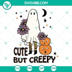 Spooky yet adorable ghost SVG files for Halloween and fall decorating with cute and creepy designs.