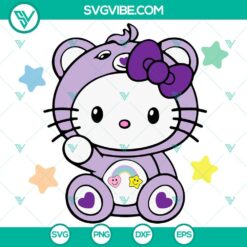 Hello Kitty and Best Friend Bear SVG files, cute cartoon characters design in PNG, DXF, and EPS formats for crafts and cutting projects.