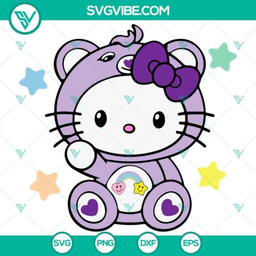 Hello Kitty and Best Friend Bear SVG files, cute cartoon characters design in PNG, DXF, and EPS formats for crafts and cutting projects.