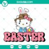 Hello Kitty Easter Bunny and Easter Eggs SVG files for Happy Easter Day celebration. Cute and colorful design.