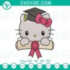 Hello Kitty graduation embroidery file with school design, ideal for crafting projects.