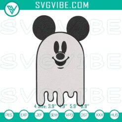 Mickey Ghost Halloween embroidery design file, cute and adorable for crafting projects.