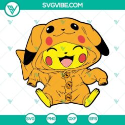 Pokemon Pikachu SVG with a cute smile, available for download in PNG, DXF, and EPS formats. Perfect for crafting projects.