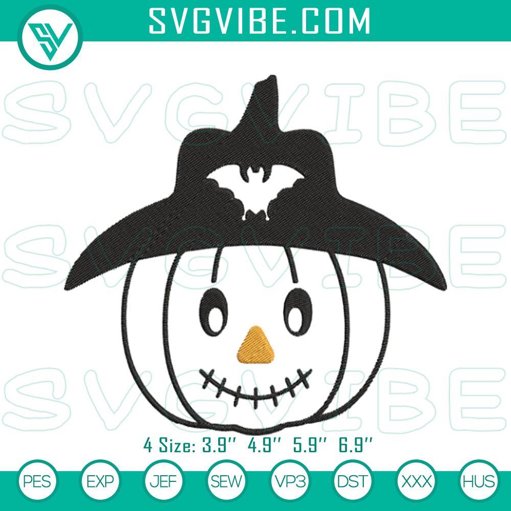 Cute Pumpkin With Hat Embroidery Designs, Kid Halloween Embroidery Files Adorable pumpkin with hat embroidery, ideal for kids' Halloween - fun design perfect for crafting projects.