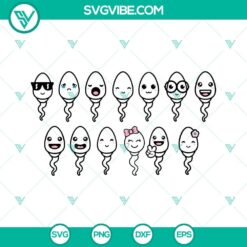 Cute Sperm SVG Images Bundle, Little Cute Kids SVG Download, Family SVG File, Funny 14