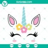 Cute unicorn SVG file with unicorn face and head images, perfect for crafts and projects.