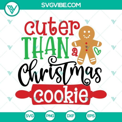 Christmas cookie-themed SVG file for Cricut, PNG, DXF, EPS formats. Cute holiday design for craft projects.